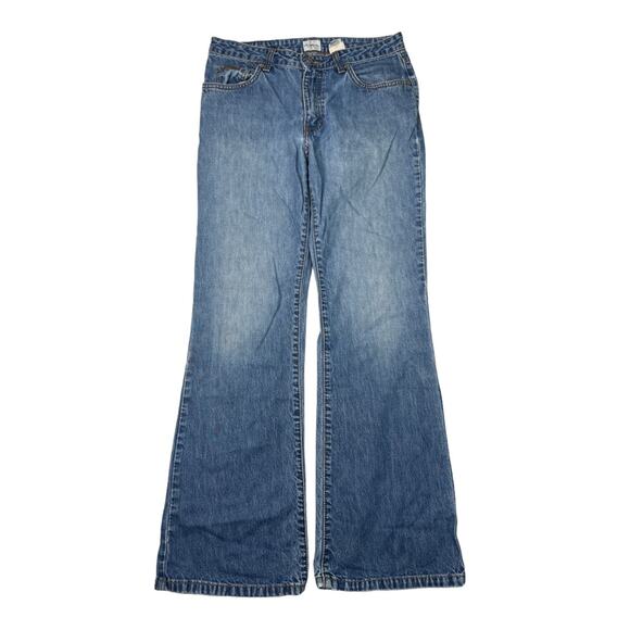 Calvin Klein VTG 90s Mid Rise Flare Leg Jeans Sandblast Medium Wash Womens 5 - Picture 1 of 7